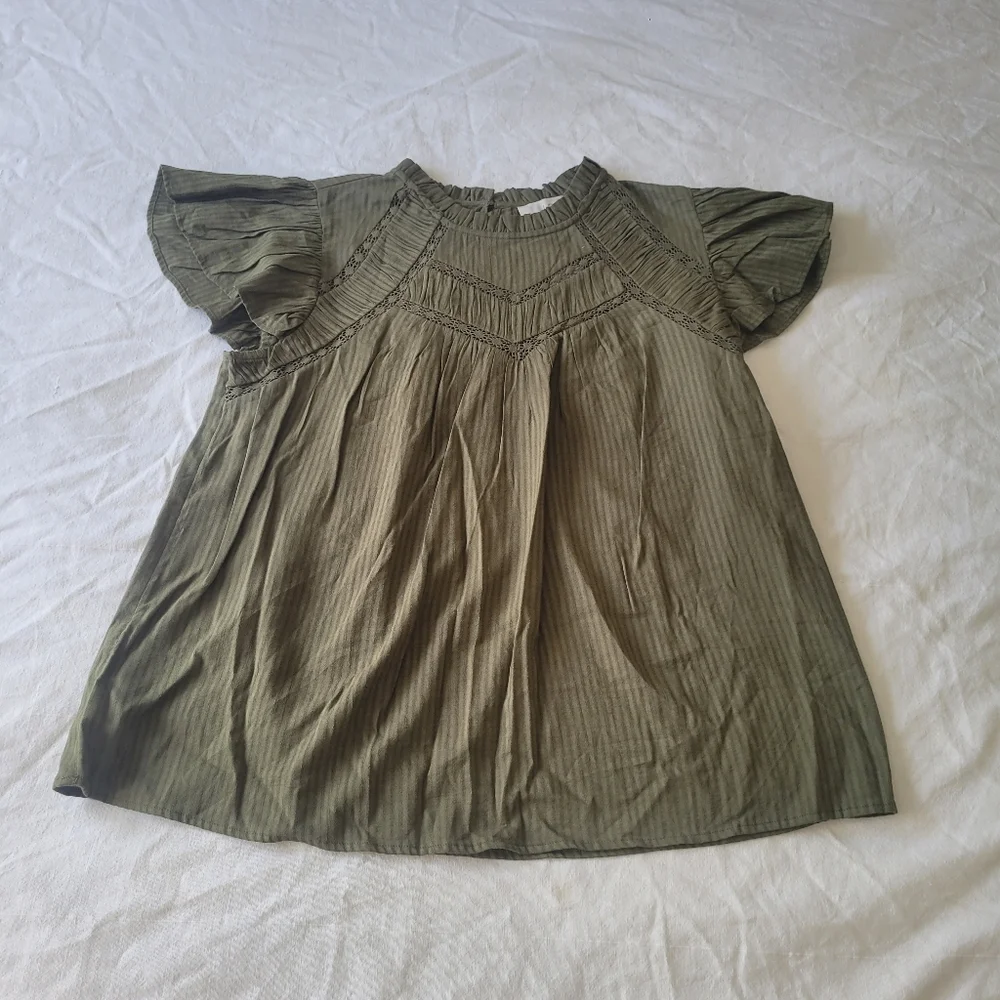 Loft Renaissance Victorian Steampunk Gothic Top Size Medium Mossy Green NWT - Picture 1 of 8